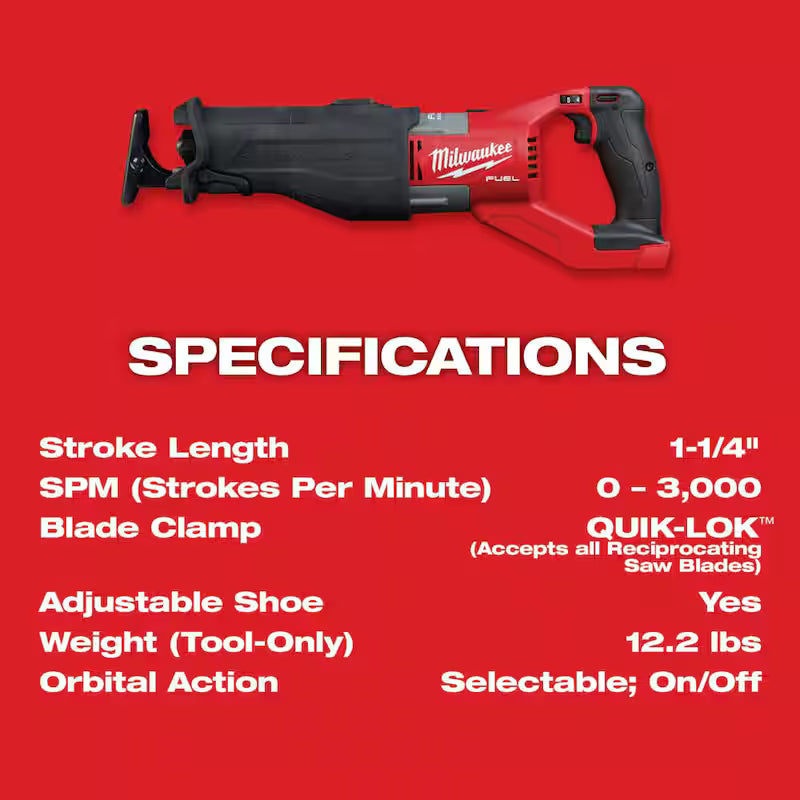 18V Lithium-Ion Brushless Cordless Reciprocating Saw & 12.0Ah Battery L416001