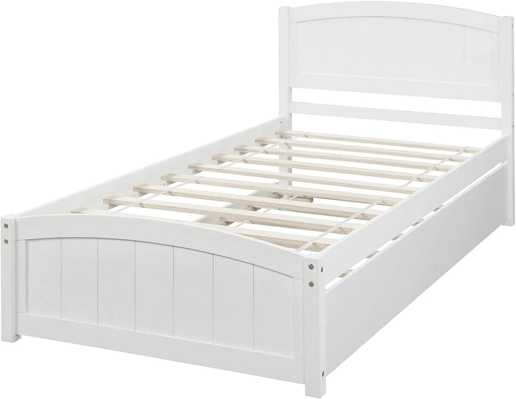 Wood Bed Frame with Headboard and Pull Handle U635037