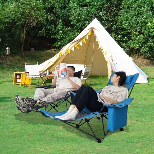 Reclining Camping Chair with Foot Rest Folding Lounger G115