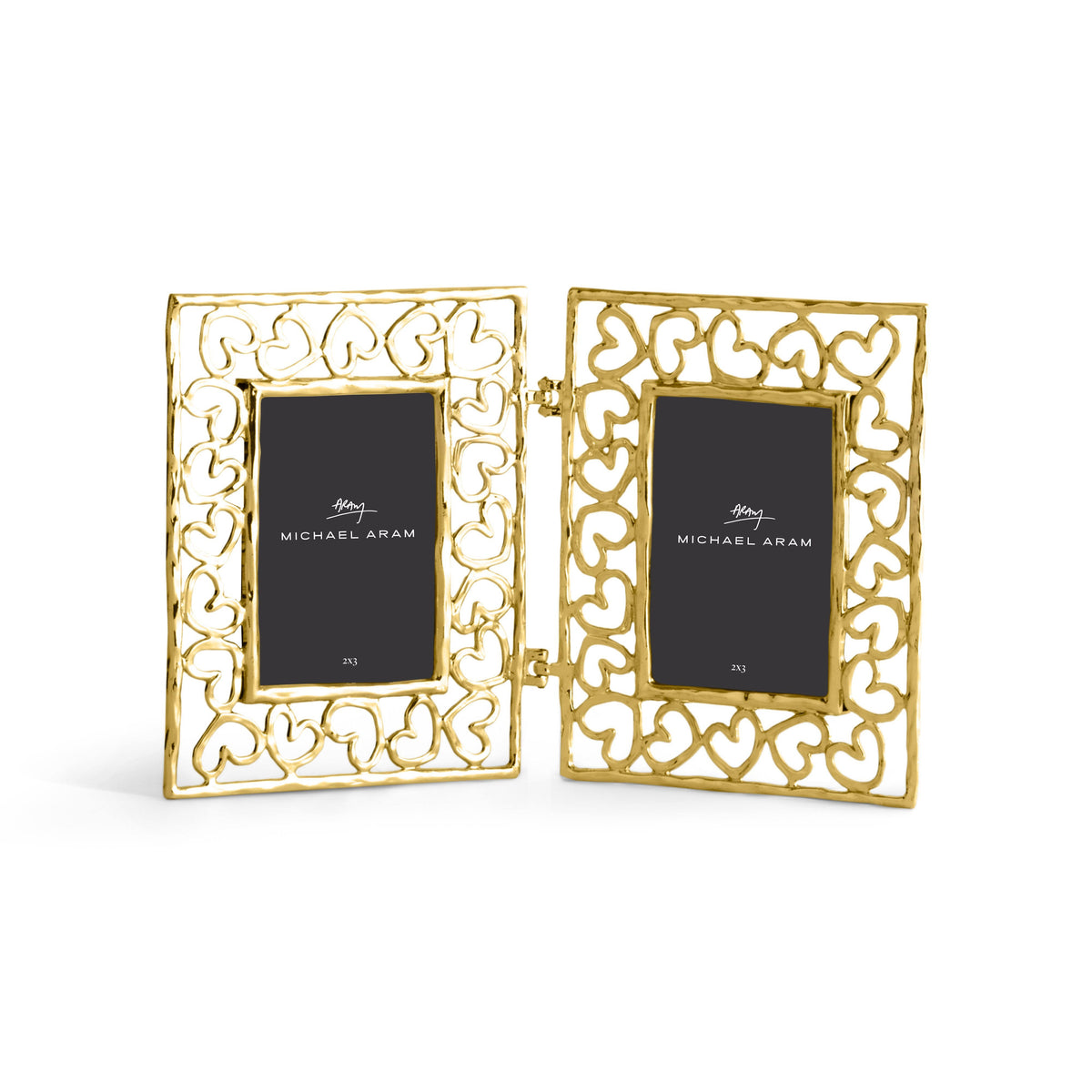 Heart Gold Hinged Frame 2x3 U4388