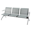 3 Seats Waiting Room Chair Bench Silver N42254