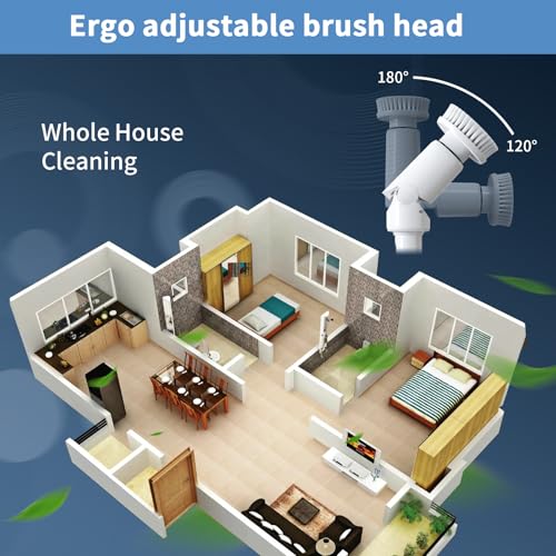 Cordless Electric Spin Scrubber with 8 Brush Heads Z727220