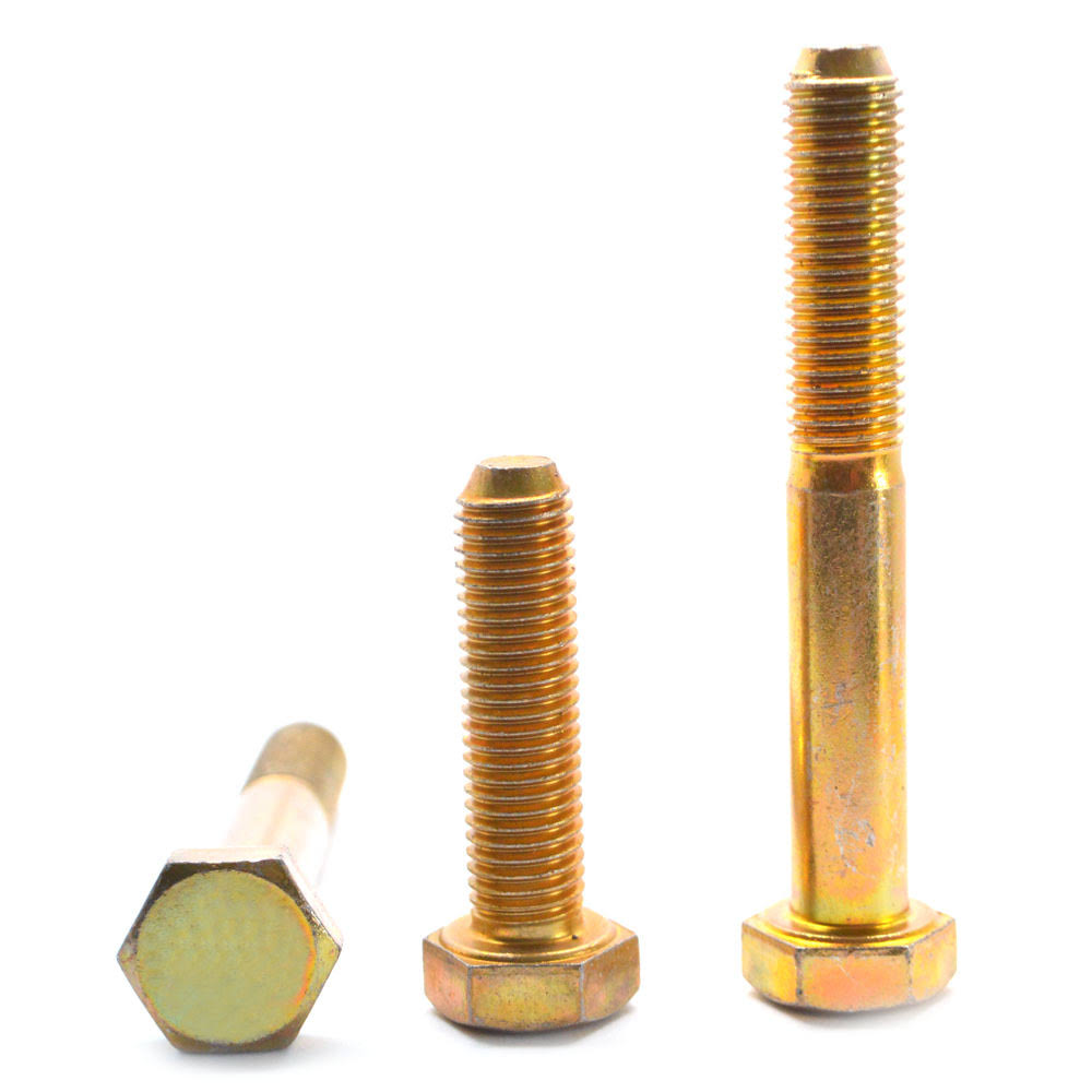 22 x 2 3/4 x 22 Grade 8 Hex Cap Screw Alloy Steel Yellow Zinc Plated X9731