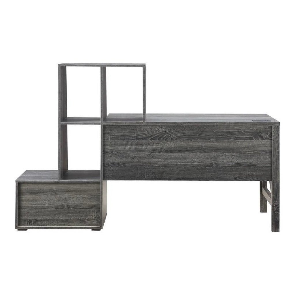 Contemporary Distressed Gray Wood Desk U1572