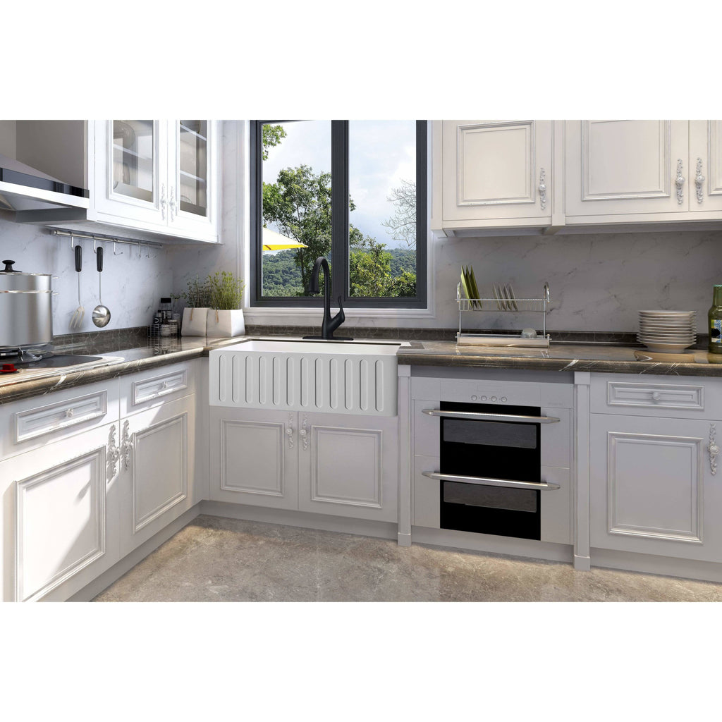 White Single Basin Kitchen Sink Z7218