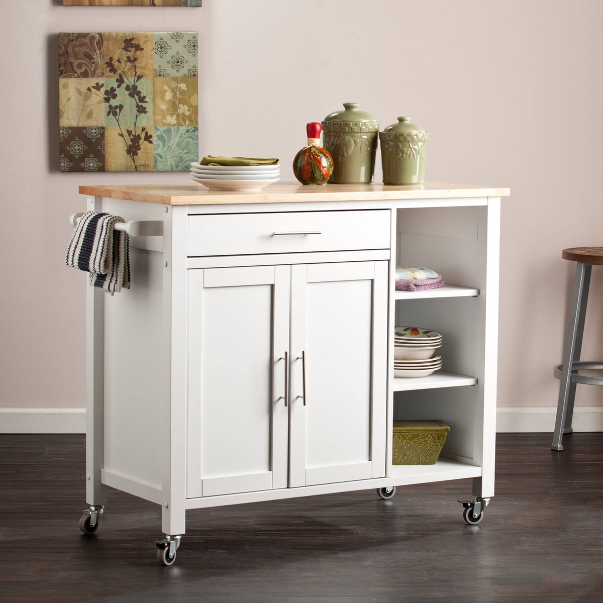 White Kitchen Cart G129850