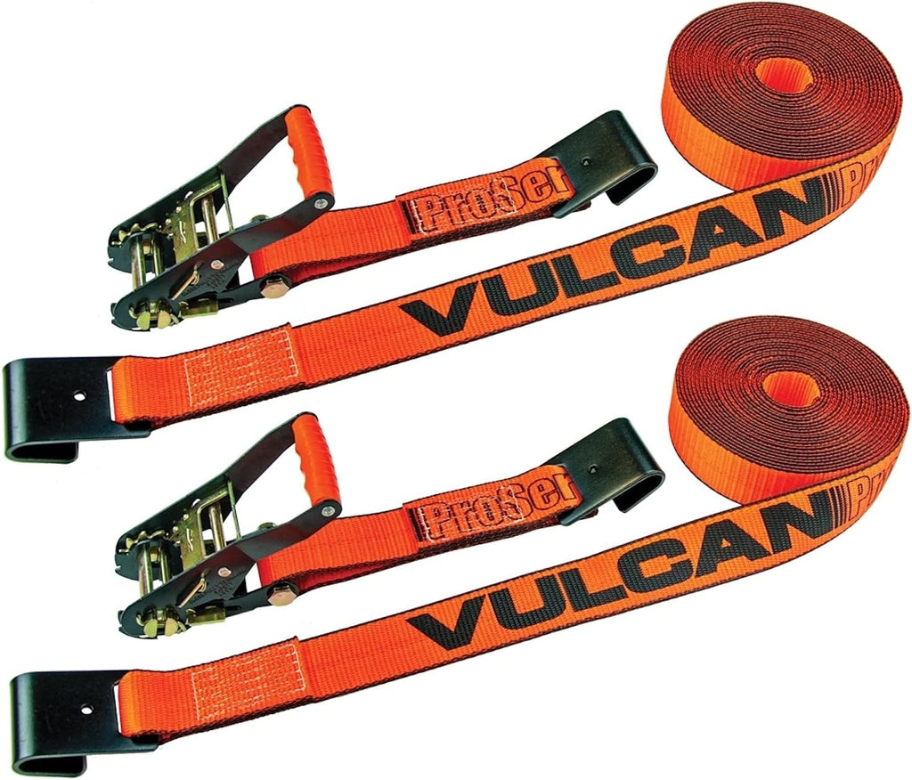 2 Pack 2 Inch x 27 Foot Ratchet Strap with Flat Hooks R947894