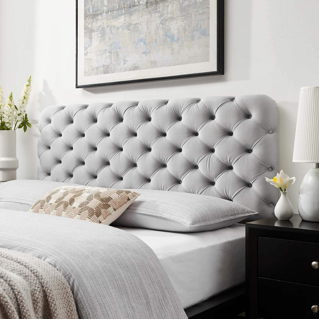 Teal Tufted Velvet California King Headboard A3249