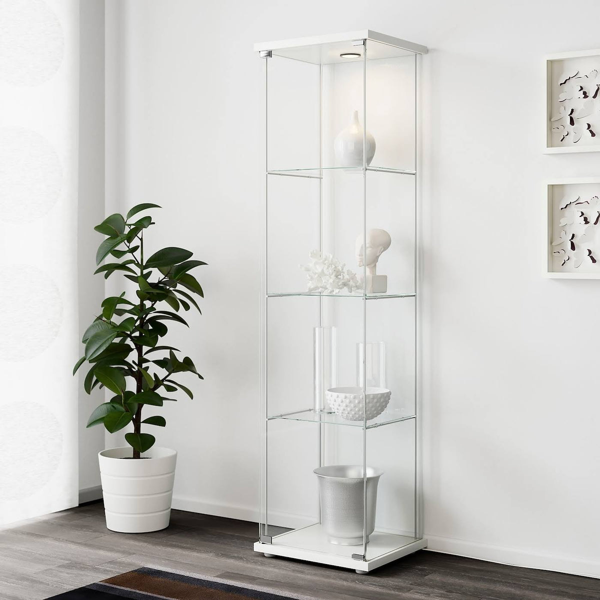 White Glass-Door Cabinet Z293