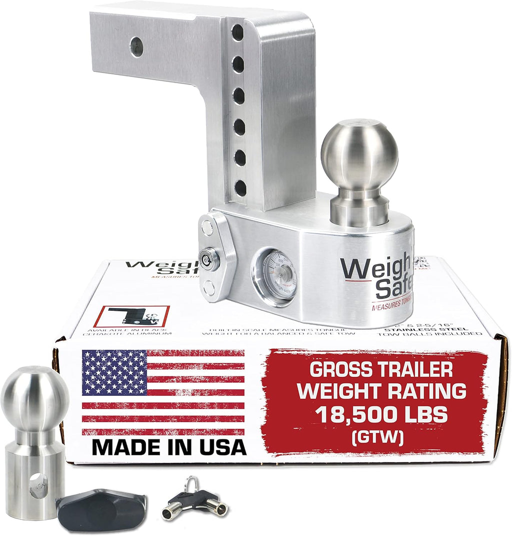 8 Drop Hitch Aluminum Trailer Hitch Ball Mount with Built-in Scale L768754