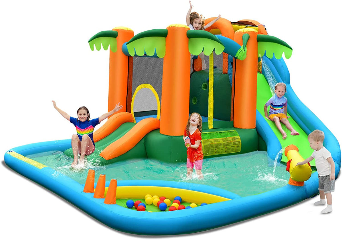 Inflatable Water Slide with Splash Pool, Climbing Wall B993