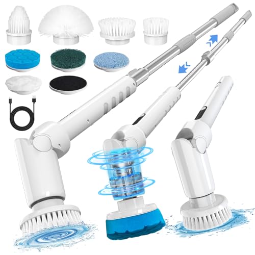 Cordless Electric Spin Scrubber with 8 Brush Heads Z727220