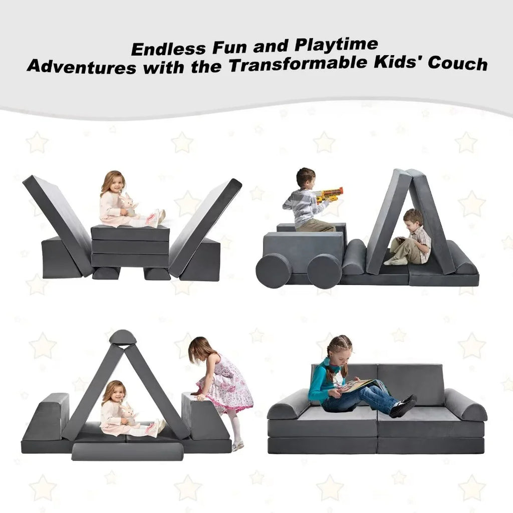 Gray 10pcs Modular Kids Couch H988