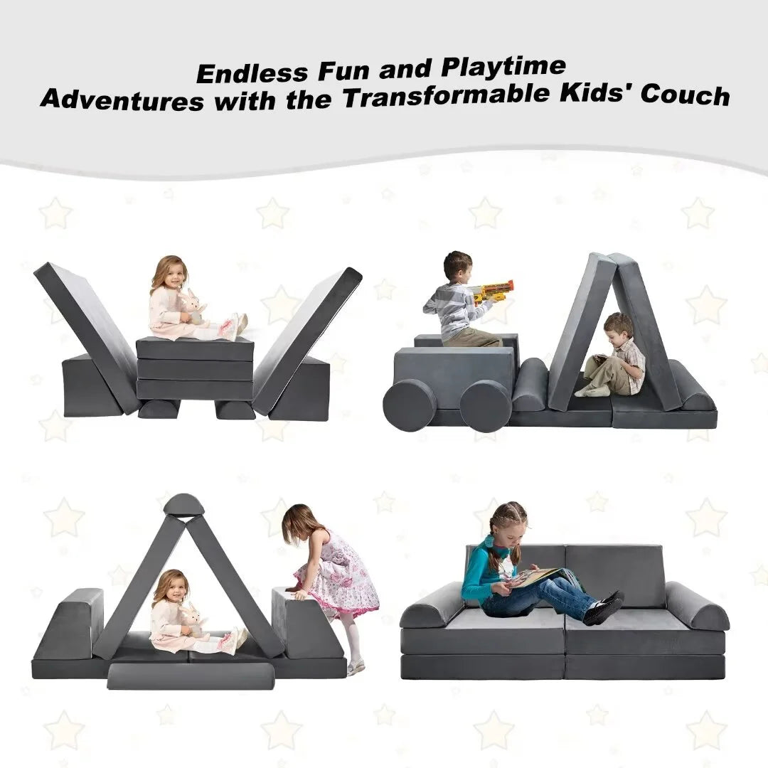 Gray 10pcs Modular Kids Couch H988
