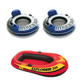 Inflatable 2 Person Raft with 1-Person Inflatable Tube (2 Pack) Y9022