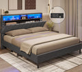 Queen Size LED Bed Frame with Outlet and USB Ports R860