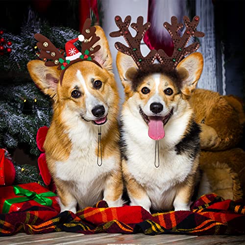 3 Pack Christmas Pet Headwear Brown Reindeer Antlers Headband S50039