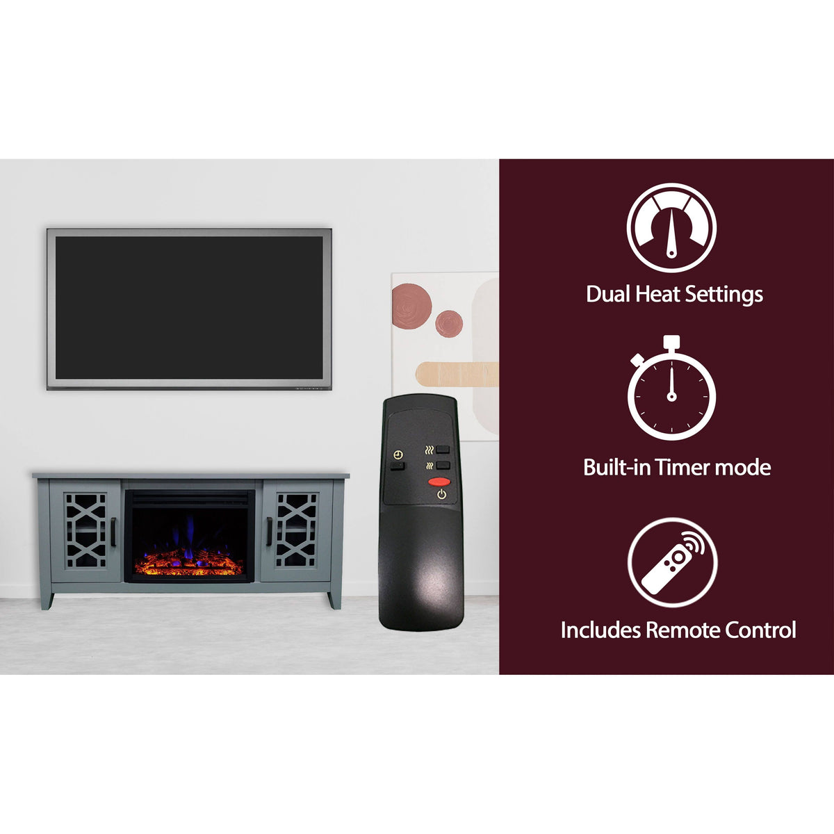 Slate Blue Electric Fireplace T193139