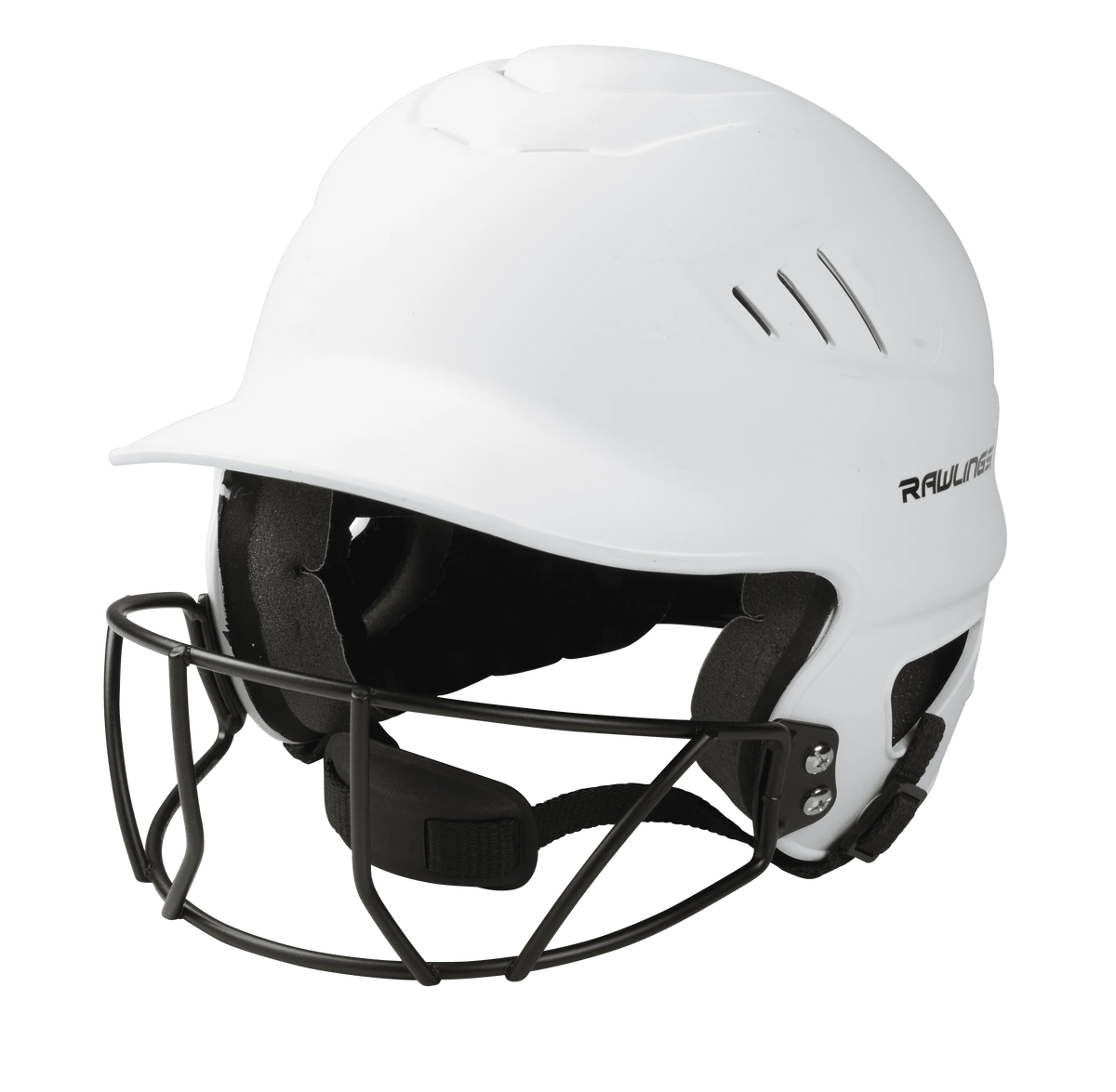 Matte White Fastpitch Softball Helmet with Face Guard X810