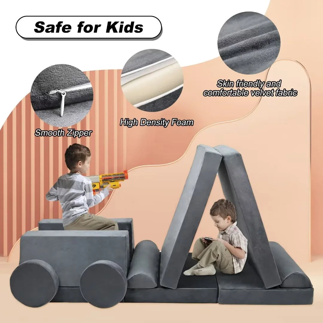 Gray 10pcs Modular Kids Couch H988