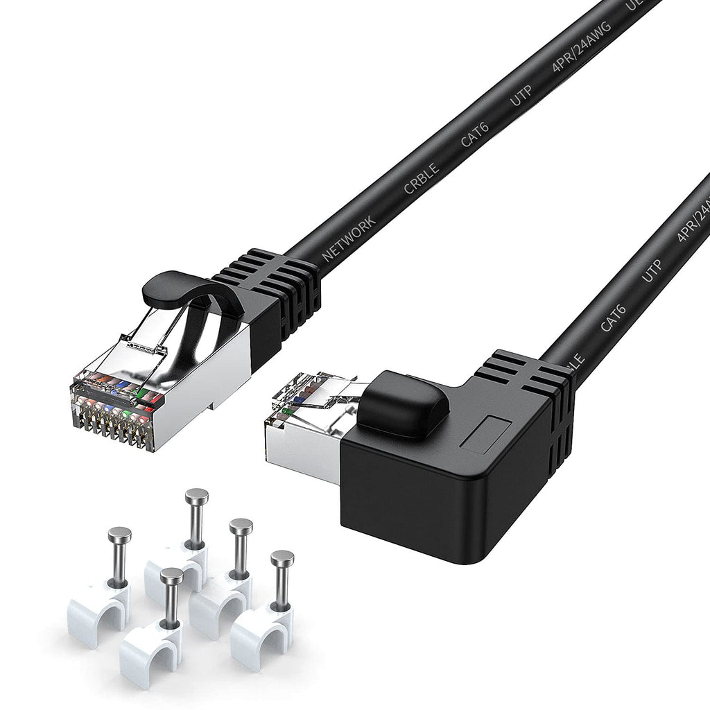 CAT6 Shielded FTP Right Angled Ethernet Patch Cable (3Feet 1M) Q266