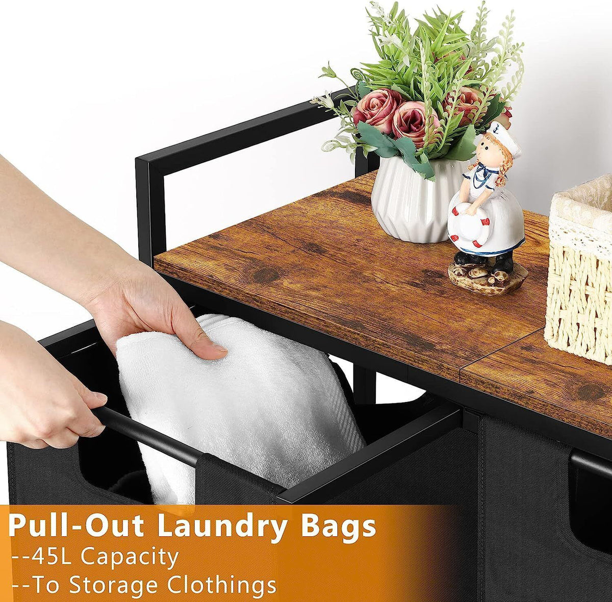 Laundry Hamper with Top Shelf T6181