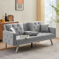 Grey Linen Convertible Sofa Bed Y996