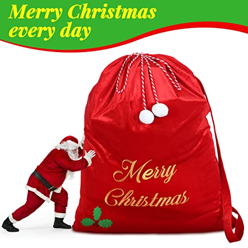Burgundy Velvet Christmas Drawstring Gift Bags M322