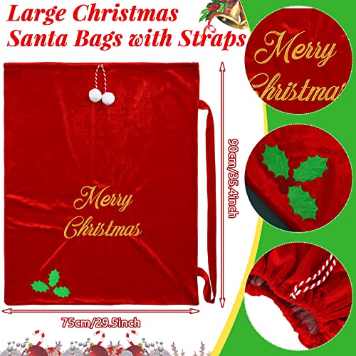 Burgundy Velvet Christmas Drawstring Gift Bags M322