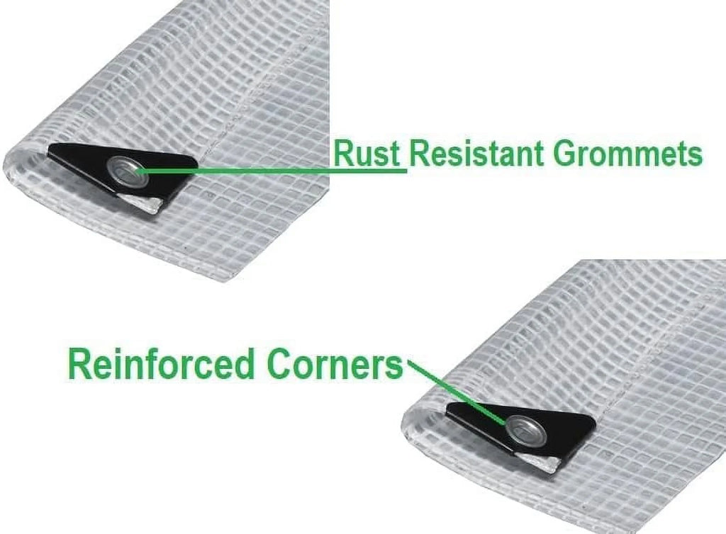 Clear Heavy Duty Waterproof Poly Tarp with Grommets (8 X 10 FT) P23478