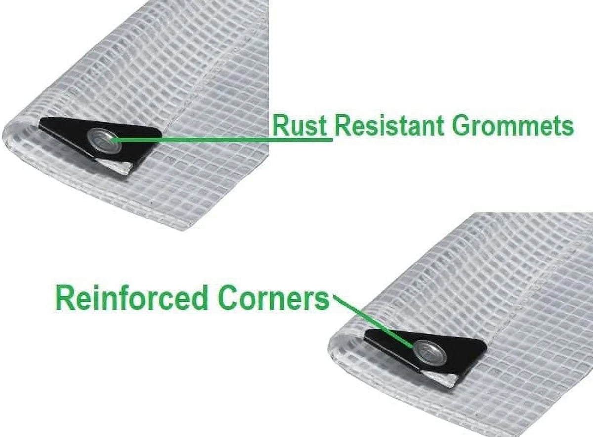 Clear Heavy Duty Waterproof Poly Tarp with Grommets (8 X 10 FT) P23478