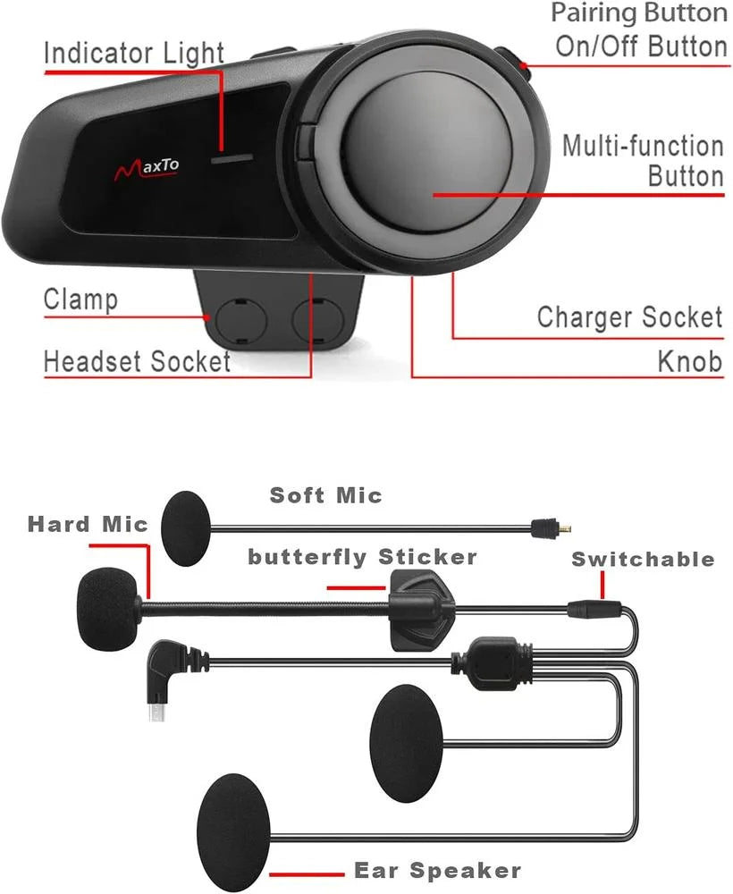 Motorcycle Helmet Bluetooth Intercom Headset J919456