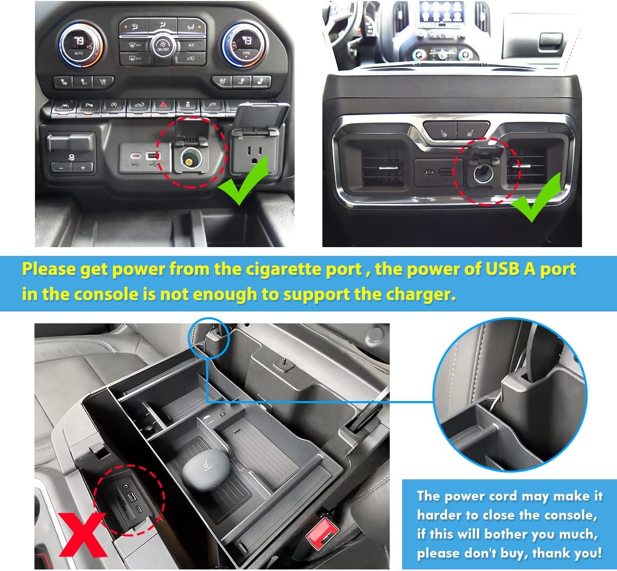Wireless Charger Center Console Organizer Tray R161