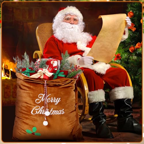 Burgundy Velvet Christmas Drawstring Gift Bags M322