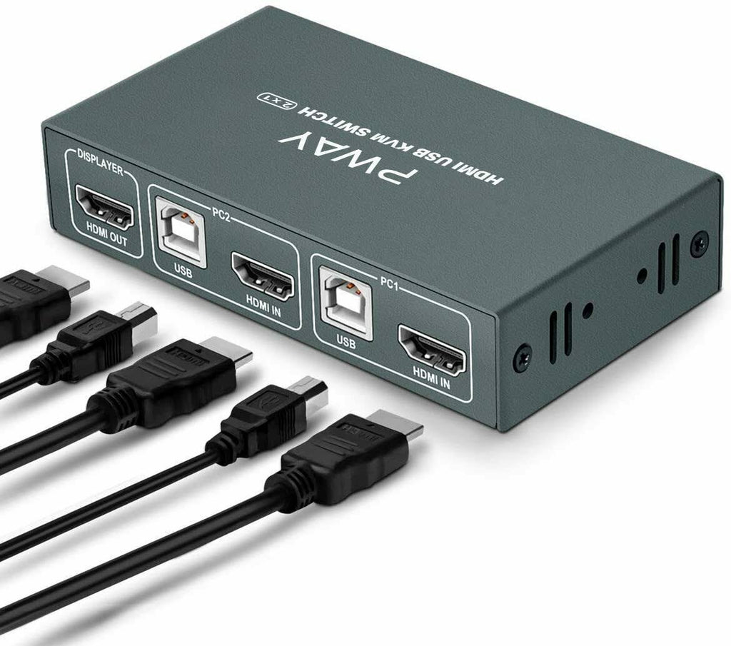 2 Port HDMI KVM Switch with 2 USB and 2 HDMI Cables R719