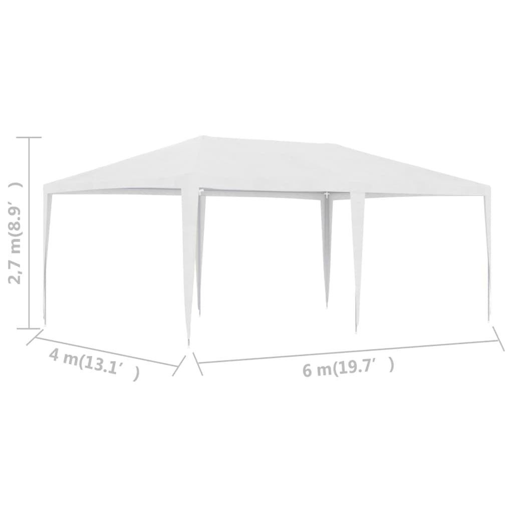 White Party Tent Gazebo Canopy with Iron Frame 19.7ft x 13.1ft x 8.9ft A6264