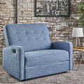 Blue Fabric Reclining Loveseat A2649