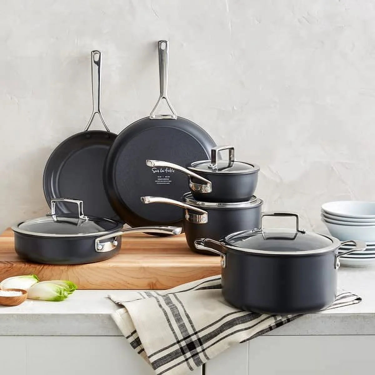 Hard Anodized Ceramic Nonstick 10-Piece Cookware Set S610