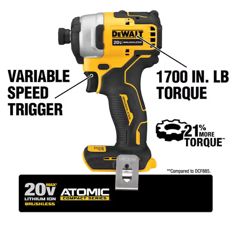 20V MAX Cordless Brushless Compact Drill/Impact 2 Tool Combo Kit D772