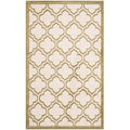 Ivory Light Green Geometric Area Rug 2'6" x 4' O993