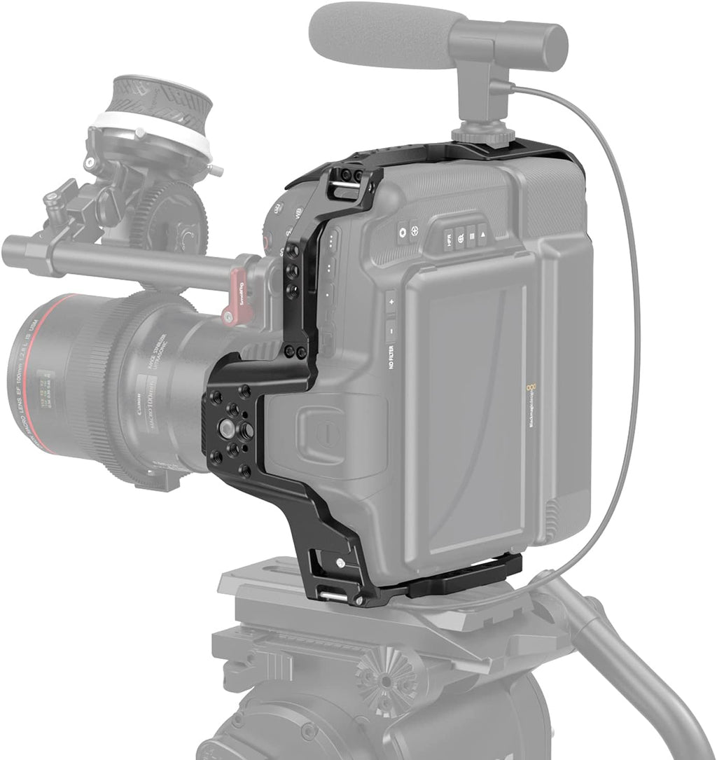 Battery Grip Cage Only for BMPCC 6K Pro with NATO Rail and Cold Shoe Mount U3890
