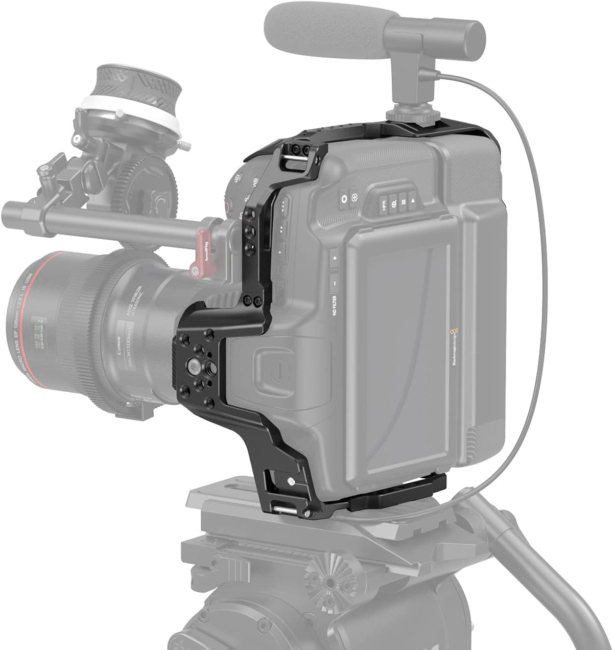Battery Grip Cage Only for BMPCC 6K Pro with NATO Rail and Cold Shoe Mount U3890