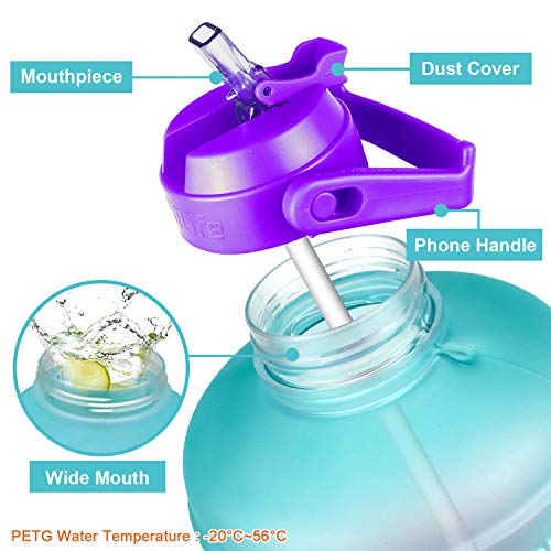 1 Gallon Water Bottle with Straw Leak-Proof BPA Free Reusable Large 128OZ Capacity Water Jug N2771