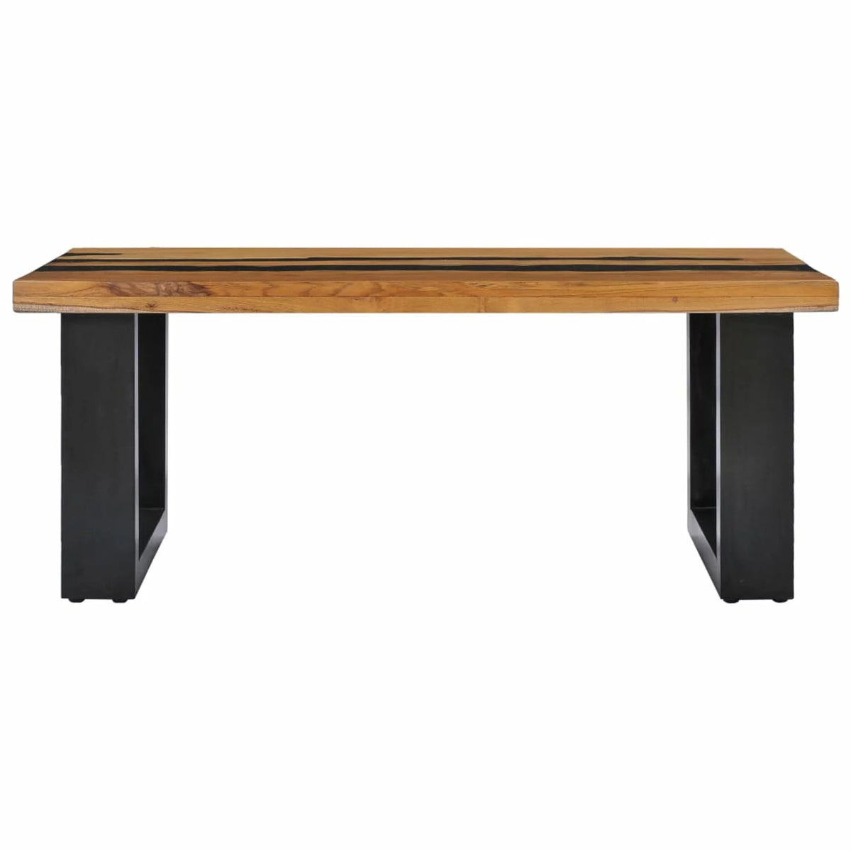 Solid Teak Wood and Lava Stone Coffee Table C15684
