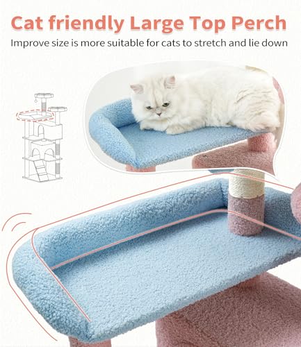 Dark Grey 54in Multi-Level Cat Tree with 2 Condo and Scratching Posts J186