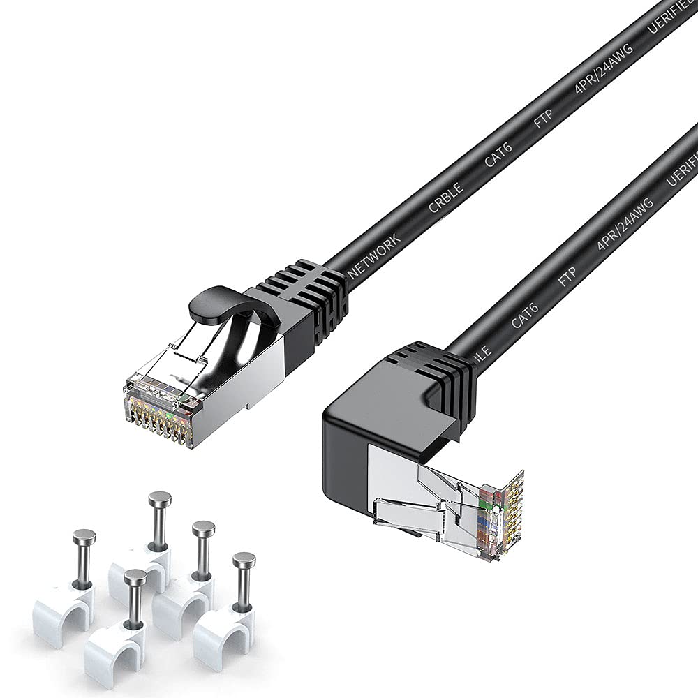 CAT6 Shielded FTP Right Angled Ethernet Patch Cable (3Feet 1M) Q266