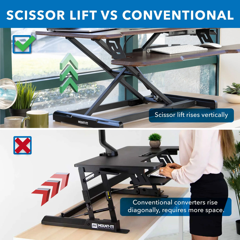 Extra Wide Sit Stand Desk Converter V362
