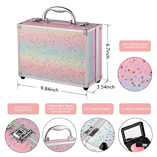 Makeup Kit with Eye Shadow Palette Lip Balm Blush Lip Gloss Brush Lip & Eye Pencil and Mirror B16682