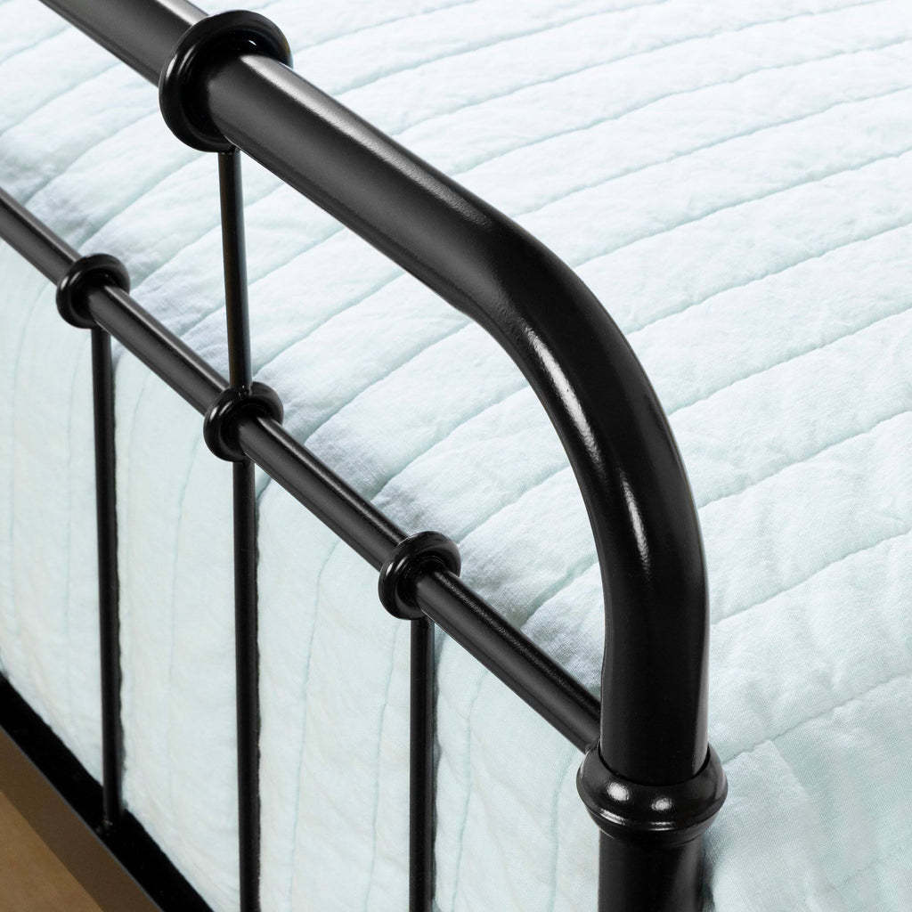 Black Twin Metal Complete Bed I457
