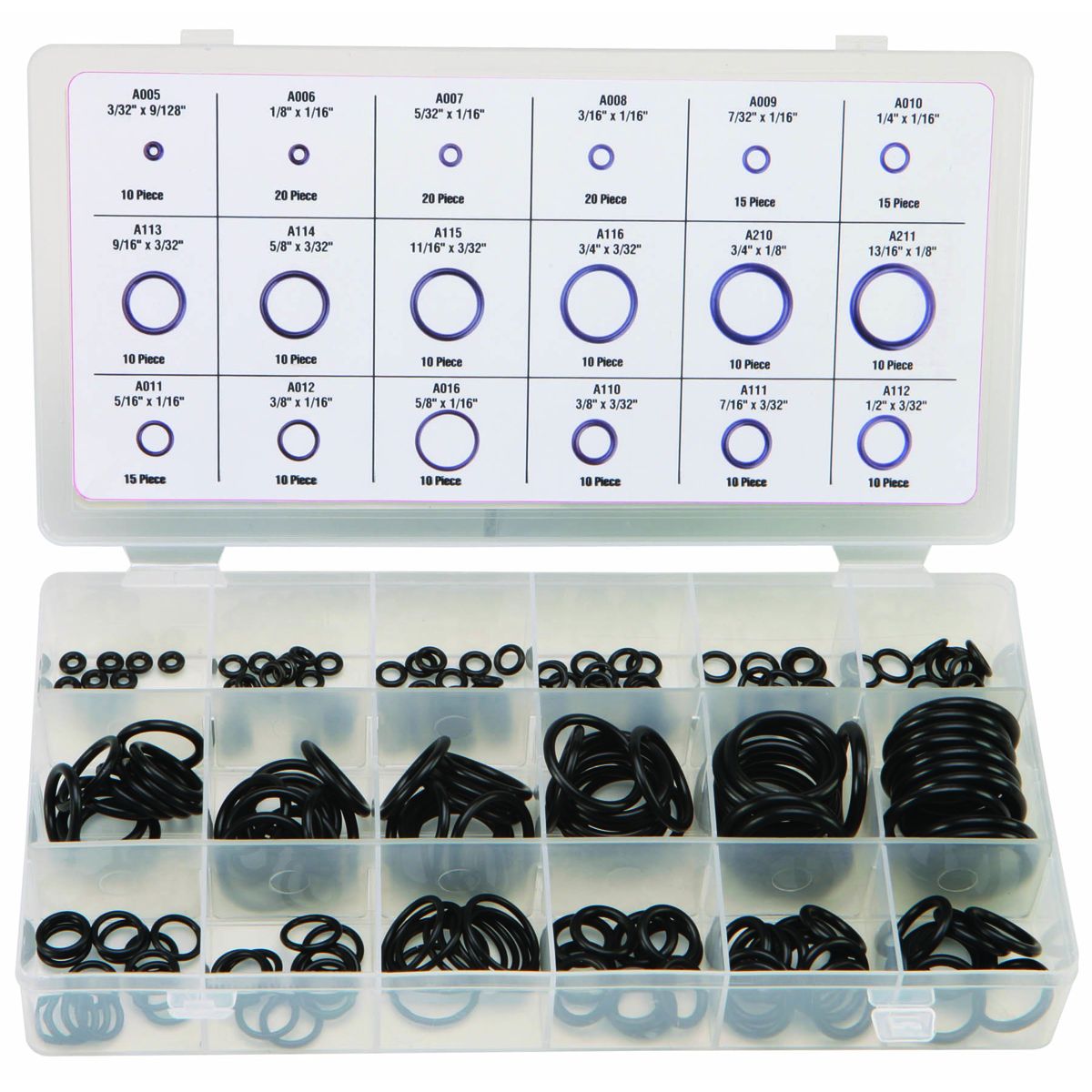 Nitrile O-Ring Assortment, 225 Piece Z767